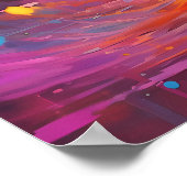Kleurrijk Pegasus Paard Abstract schilderij Poster (Hoek)