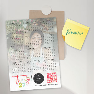 Kleurrijk penseel schrift 2027 kalender magnetisch