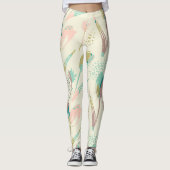 Kleurrijk penseelpatroon leggings (Voorkant)