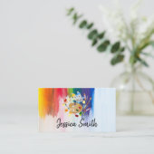 Kleurrijk | Penseelstreken | Verf en palet Visitekaartje (Staand voorkant)