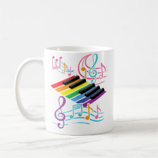Kleurrijk Piano Toetsenbord  Muzieknoten  Muzikant Koffiemok