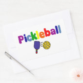 Kleurrijk Pickleball Art Design Rechthoekige Sticker (Envelop)
