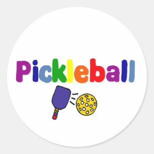 Kleurrijk Pickleball Art Design Ronde Sticker