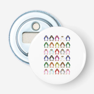 Kleurrijk Pinguïn Patroon Cute Kawaii Leuk Button Flesopener