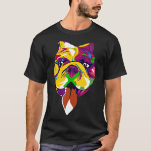Kleurrijk Pitbull Dog Hand Draw T-shirt