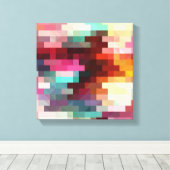 Kleurrijk Pixelpatroon Canvas Afdruk (Insitu (Houten vloer))