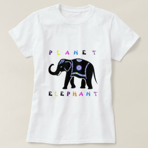 Kleurrijk Planet Elephant T-shirt