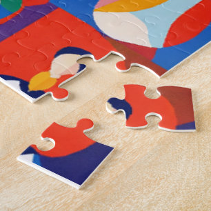 Kleurrijk plat ontwerp, matisse stijl, verschillen legpuzzel