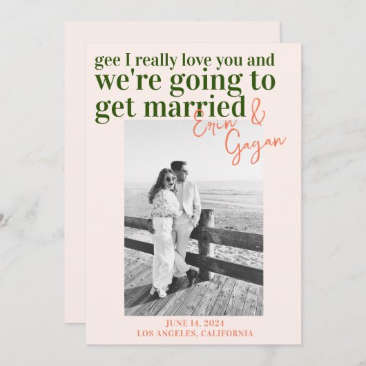 kleurrijk plezier Save The Date met afbeelding Kaart (Voorkant / Achterkant)