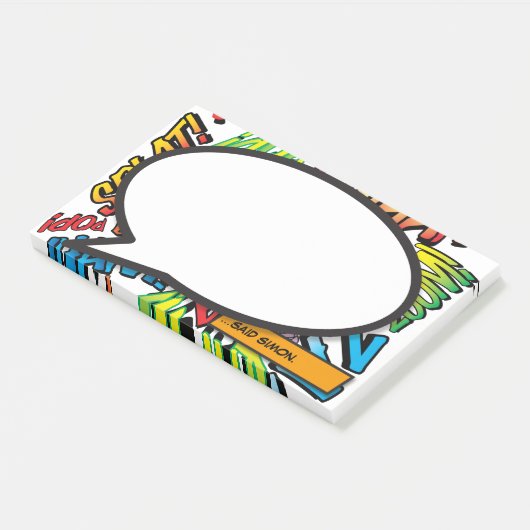 Kleurrijk Plezierige Moderne Persoonlijke Spraakba Post-it® Notes (Schuin)