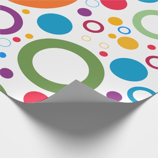 Kleurrijk poka-puntcirkels Verpakkingspapier Cadeaupapier (Hoek)