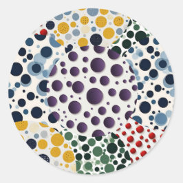 Kleurrijk polka dot quilt patroon ronde sticker
