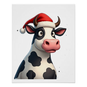 Kleurrijk Pop Art Koe Kerst T-Shirt (1) Perfect Poster