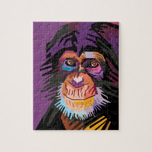 Kleurrijk Pop Art Monkey-portret Legpuzzel