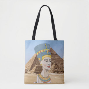Kleurrijk Portret van Nefertiti Draagtas
