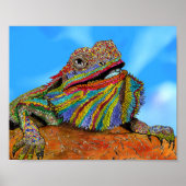 Kleurrijk Poster met draak - 10 x 8 inch (Voorkant)