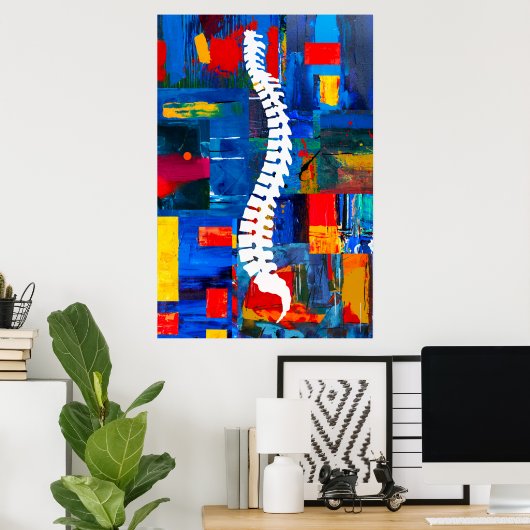 Kleurrijk Poster met wervelkolom (Thuiskantoor)