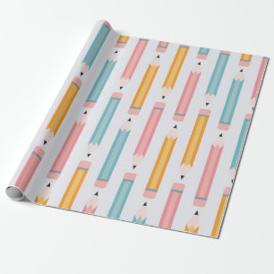 Kleurrijk potloodpatroon cadeaupapier