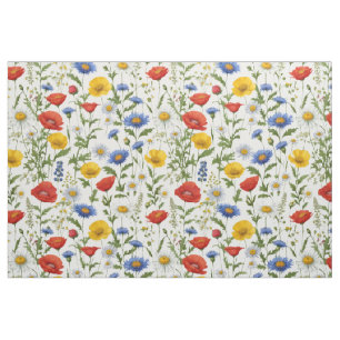 Kleurrijk Prachtig Wilde Bloemenpatroon Helder Blo Stof