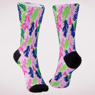 Kleurrijk Preppy Kerstboom Patroon Sokken