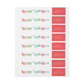 Kleurrijk Prettige feestdagen retouradres (Vel)