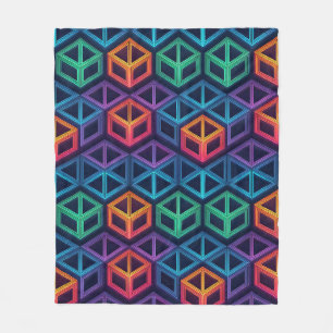 Kleurrijk Prisma 3D Geometrisch Patroon Naadloos Fleece Deken