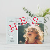 KLEURRIJK PROOST! Eenvoudige vakantiefoto Kerst Feestdagenkaart (Staand voorkant)