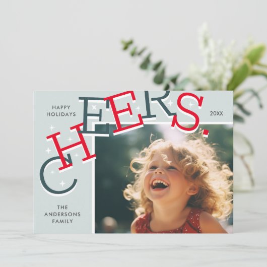 KLEURRIJK PROOST! Eenvoudige vakantiefoto Kerst Feestdagenkaart (Staand voorkant)