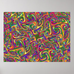 Kleurrijk Psychedelisch Abstract Poster