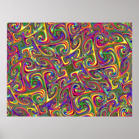 Kleurrijk Psychedelisch Abstract Poster (Voorkant)