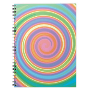 Kleurrijk psychedelisch draaiontwerp notitieboek