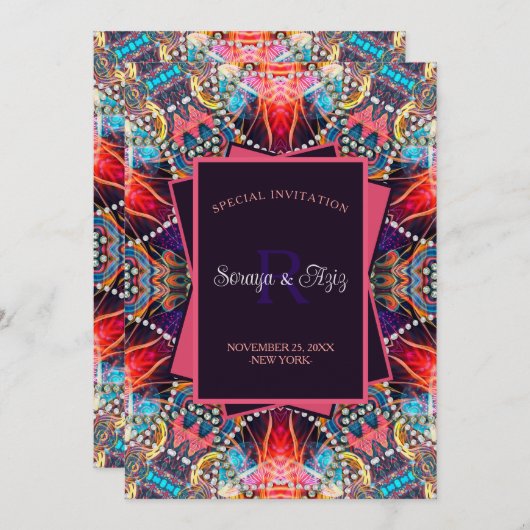 Kleurrijk Psychedelisch Goa Speciaal Evenement Fee Kaart (Voorkant / Achterkant)