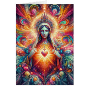 Kleurrijk Psychedelisch Heilig Hart van Maria