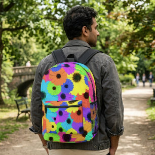 Kleurrijk Psychedelisch Madeliefjes Bloemmotief Bedrukte Rugzak