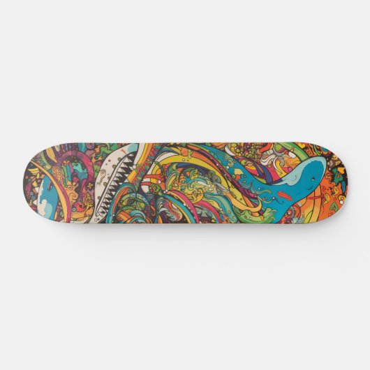 Kleurrijk psychedelisch ontwerp skateboard (Horizontaal)