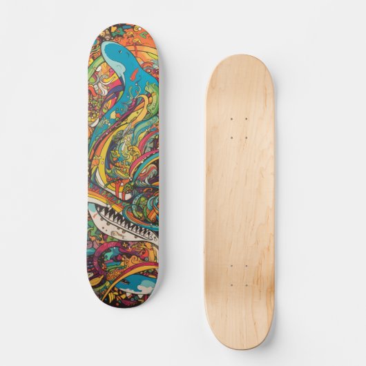 Kleurrijk psychedelisch ontwerp skateboard (Voorkant)