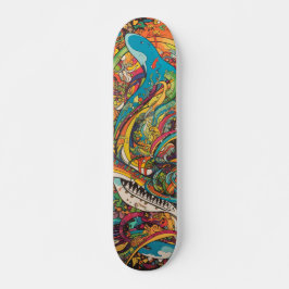 Kleurrijk psychedelisch ontwerp skateboard