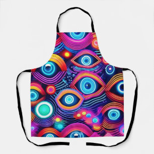 Kleurrijk psychedelisch oogpatroon schort