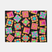 Kleurrijk Quilt Patchwork Blokken zwart - Aangepas Deurmat (Voorkant)