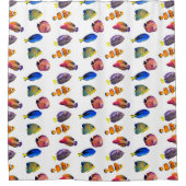 Kleurrijk Quirky Tropical Fish Patroon Douchegordijn (Voorkant)