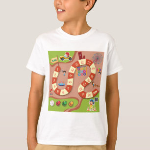 Kleurrijk raceparcours bordspel voor kinderen t-shirt