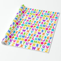 Kleurrijk Rainbow ABC alfabet inpakpapier