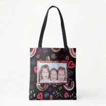 Kleurrijk Rainbow Canvas tas design met trendy sti