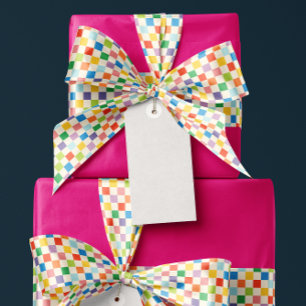 Kleurrijk Rainbow Checkerboard patroon Lint