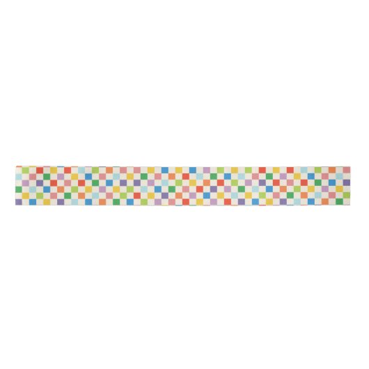 Kleurrijk Rainbow Checkerboard patroon Lint (Voorkant)