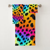 Kleurrijk Rainbow Cheetah Seamless Pattern Bad Handdoek (Insitu)