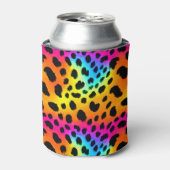 Kleurrijk Rainbow Cheetah Seamless Pattern Blikjeskoeler (Blikje Voorkant)