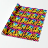 Kleurrijk Rainbow Cheetah Seamless Pattern Cadeaupapier (Uitgerold)