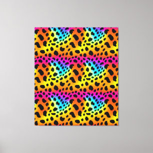 Kleurrijk Rainbow Cheetah Seamless Pattern Canvas Afdruk