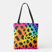 Kleurrijk Rainbow Cheetah Seamless Pattern Draagtas (Achterkant)